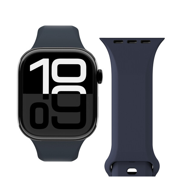 Sie sehen das Produktbild 01 von Vonmählen Classic 2 Silikonarmband für Apple Watch (42 / 44 / 45 / 49 mm), dunkelblau Vonmählen Classic 2 Silikonarmband für Apple Watch (42 / 44 / 45 / 49 mm), dunkelblau