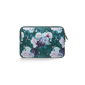 Trunk Neopren Sleeve für MacBook Air (2022/2024) 13&amp;quot;, Green Flower