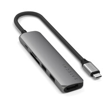 Sie sehen das Produktbild 03 von Satechi USB-C 6-in 1 Slim Multiport Adapter 4K, space grau Satechi USB-C 6-in 1 Slim Multiport Adapter 4K, space grau