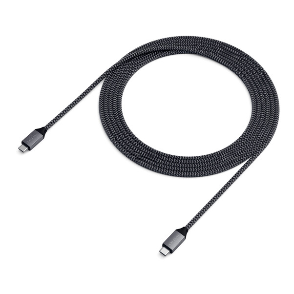 Sie sehen das Produktbild 02 von Satechi Type-C zu Type-C 100W Ladekabel 2m, space grau Satechi Type-C zu Type-C 100W Ladekabel 2m, space grau