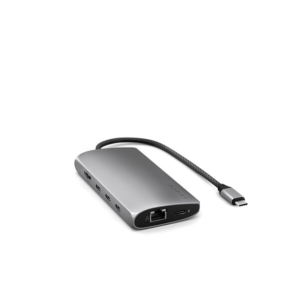 Sie sehen das Produktbild 02 von Satechi USB-C Multiport Adapter 8K mit Ethernet V3, space grau Satechi USB-C Multiport Adapter 8K mit Ethernet V3, space grau