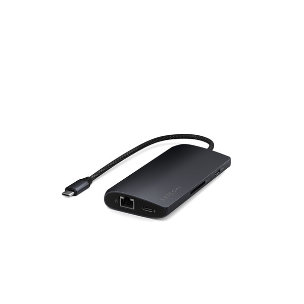 Sie sehen das Produktbild 01 von Satechi USB-C Multiport Adapter 8K mit Ethernet V3, schwarz Satechi USB-C Multiport Adapter 8K mit Ethernet V3, schwarz