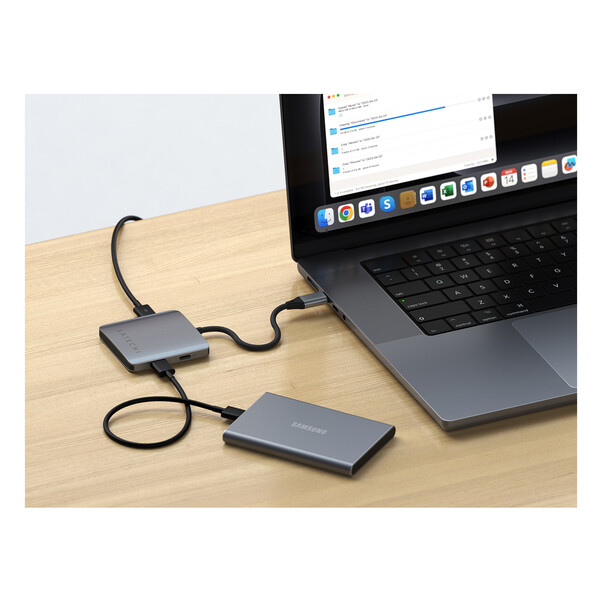 Satechi USB-C PD 4-Port Hub, space grau
