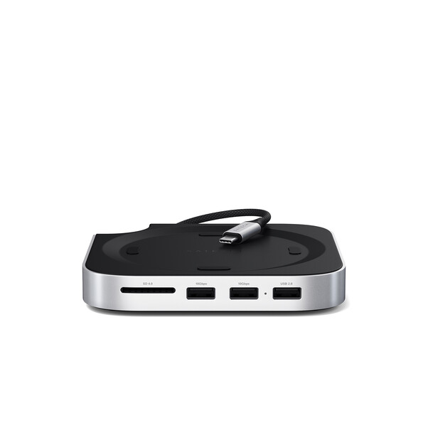 Sie sehen das Produktbild 02 von Satechi Stand Hub für Mac Mini M4 mit SSD Gehäuse, silber Satechi Stand Hub für Mac Mini M4 mit SSD Gehäuse, silber