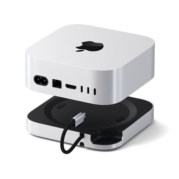 Satechi Stand Hub für Mac Mini M4 mit SSD Gehäuse, silber