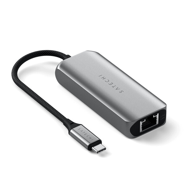 Sie sehen das Produktbild 04 von Satechi USB-C 2,5 Gigabit Ethernet Adapter 4-in-1, space grau Satechi USB-C 2,5 Gigabit Ethernet Adapter 4-in-1, space grau
