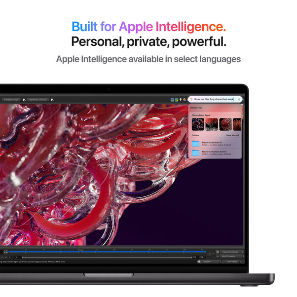 MacBook Pro 14" mit M4 Chip, 10-Core CPU und 10-Core GPU, 16GB, 1TB SSD, space schwarz>