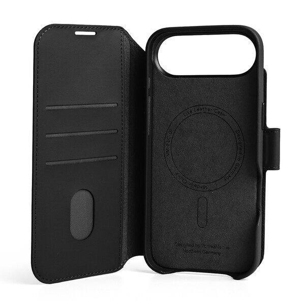 Sie sehen das Produktbild 02 von Vonmählen Kunstleder-Folio für iPhone Air, schwarz Vonmählen Kunstleder-Folio für iPhone Air, schwarz