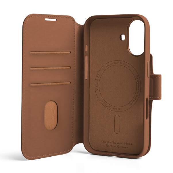 Sie sehen das Produktbild 02 von Vonmählen Kunstleder-Folio für iPhone 17, braun Vonmählen Kunstleder-Folio für iPhone 17, braun