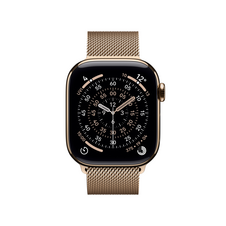Sie sehen das Produktbild 02 von Apple Watch Series 11 GPS + Cellular, 42 mm Titangehäuse Gold, Milanaise Armband Gold Apple Watch Series 11 GPS + Cellular, 42 mm Titangehäuse Gold, Milanaise Armband Gold