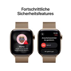 Sie sehen das Produktbild 06 von Apple Watch Series 11 GPS + Cellular, 42 mm Titangehäuse Gold, Milanaise Armband Gold Apple Watch Series 11 GPS + Cellular, 42 mm Titangehäuse Gold, Milanaise Armband Gold