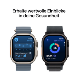 Sie sehen das Produktbild 07 von Apple Watch Ultra 3 GPS + Cellular, 49 mm Titangehäuse Natur, Ocean Armband Maritimblau Apple Watch Ultra 3 GPS + Cellular, 49 mm Titangehäuse Natur, Ocean Armband Maritimblau