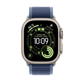Sie sehen das Produktbild 02 von Apple Watch Ultra 3 GPS + Cellular, 49 mm Titangehäuse Natur, Trail Loop Blau/Hellblau - S/M Apple Watch Ultra 3 GPS + Cellular, 49 mm Titangehäuse Natur, Trail Loop Blau/Hellblau - S/M