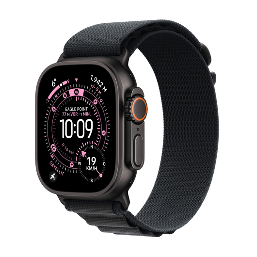 Sie sehen das Produktbild 01 von Apple Watch Ultra 3 GPS + Cellular, 49 mm Titangehäuse Schwarz, Alpine Loop Schwarz - Small Apple Watch Ultra 3 GPS + Cellular, 49 mm Titangehäuse Schwarz, Alpine Loop Schwarz - Small