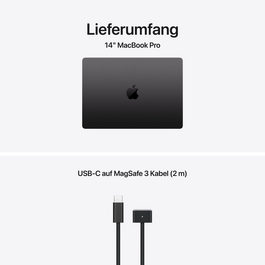 14" MacBook Pro: Apple M5 Chip mit 10‑Core CPU und 10‑Core GPU, 1 TB SSD - Space Schwarz