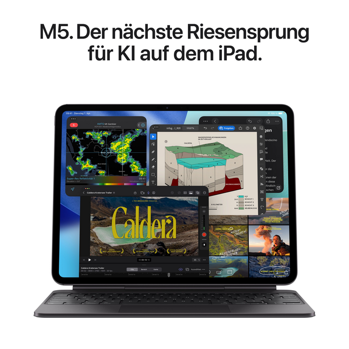 iPad Pro 11" Wi-Fi mit Standardglas, 256GB, Space Schwarz
