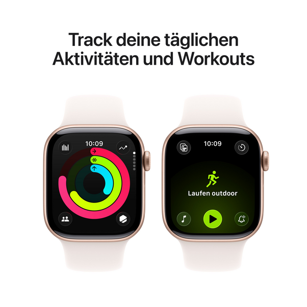 Apple Watch Series 11 GPS, 42 mm Aluminiumgehäuse Roségold, Sportarmband Blassrosa - S/M