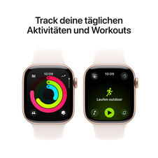 Apple Watch Series 11 GPS, 42 mm Aluminiumgehäuse Roségold, Sportarmband Blassrosa - S/M