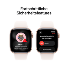 Apple Watch Series 11 GPS, 42 mm Aluminiumgehäuse Roségold, Sportarmband Blassrosa - S/M