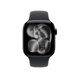 Sie sehen das Produktbild 02 von Apple Watch Series 11 GPS, 42 mm Aluminiumgehäuse Diamantschwarz, Sportarmband Schwarz - S/M Apple Watch Series 11 GPS, 42 mm Aluminiumgehäuse Diamantschwarz, Sportarmband Schwarz - S/M