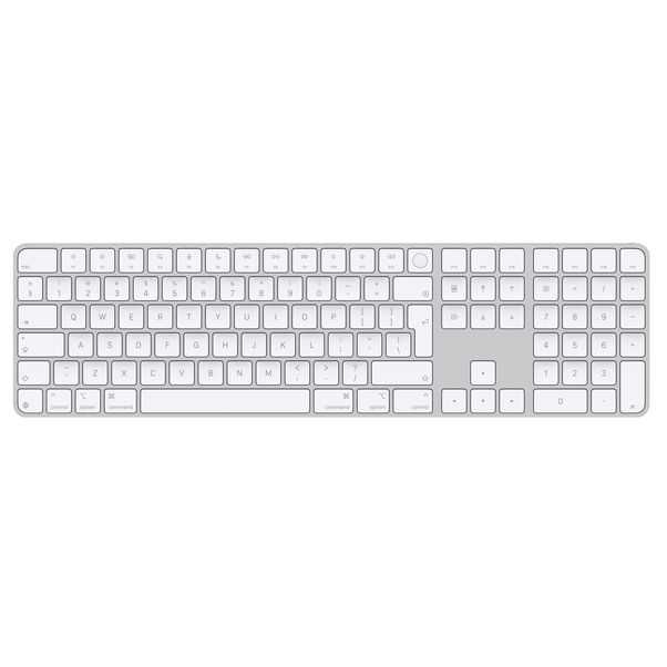 Magic Keyboard mit Touch ID und Ziffern­block für Mac Modelle mit Apple Chip Chip – Englisch (International) – Weiße Tasten