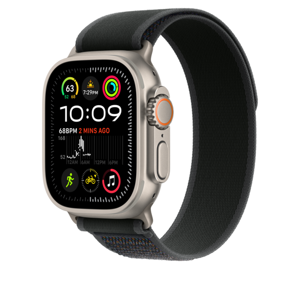Apple Watch 49mm Trail-Loop, schwarz - M/L - Gehäusefarbe natur
