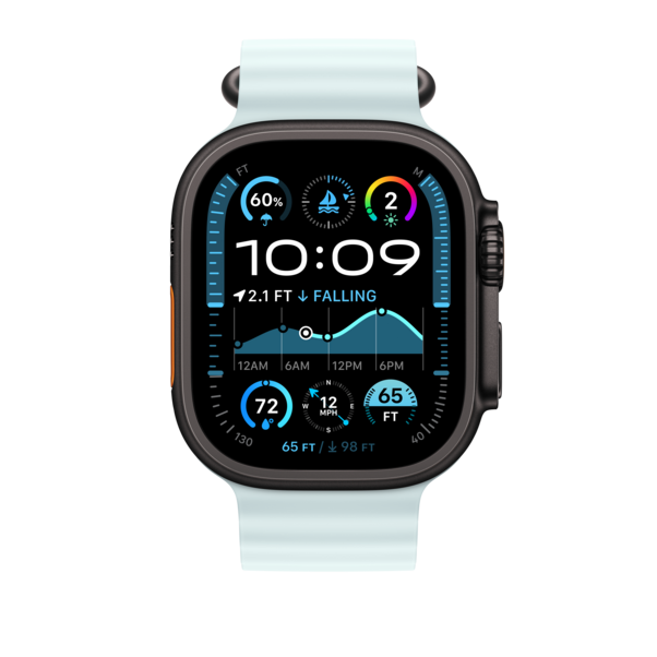 Sie sehen das Produktbild 04 von Apple Watch 49mm Verlängerung Ocean-Armband, kristallblau - Gehäusefarbe schwarz Apple Watch 49mm Verlängerung Ocean-Armband, kristallblau - Gehäusefarbe schwarz