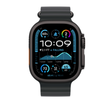 Apple Watch 49mm Ocean-Armband, schwarz - Gehäusefarbe schwarz