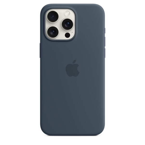 Sie sehen das Produktbild 04 von Apple iPhone 15 Pro Max Silikon Case mit MagSafe, sturmblau> Apple iPhone 15 Pro Max Silikon Case mit MagSafe, sturmblau>