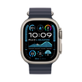 Apple Watch Ultra 2 GPS + Cellular, Titan natur, 49mm mit Ocean-Armband, blau>