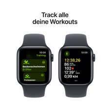 Apple Watch SE GPS + Cellular, Aluminium mitternacht, 40mm mit Sportarmband, mitternacht - S/M>