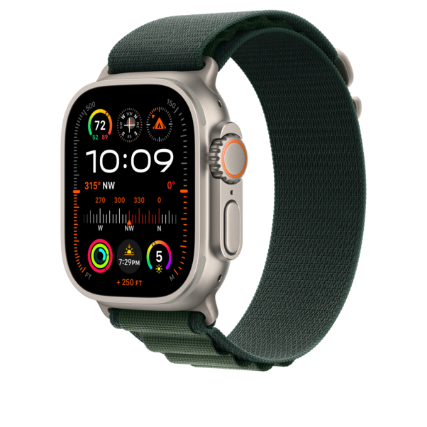 Sie sehen das Produktbild 04 von Apple Watch 49mm Alpin-Loop, dunkelgrün - medium - Gehäusefarbe natur Apple Watch 49mm Alpin-Loop, dunkelgrün - medium - Gehäusefarbe natur