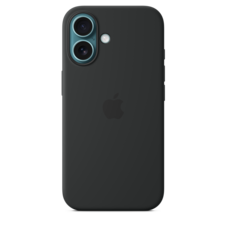 Apple iPhone 16 Silikon Case mit MagSafe, schwarz