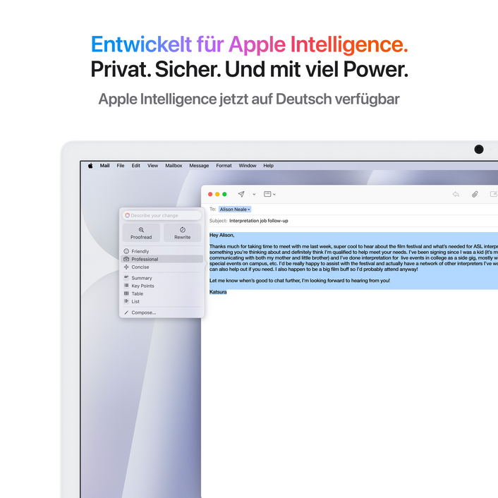 iMac 24" mit 4.5K Retina Display, M4 Chip 8-Core CPU und 8-Core GPU, 16GB, 256GB SSD, silber