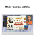 24" iMac mit Retina 4,5K Display: Apple M4 Chip mit 8‑Core CPU und 8‑Core GPU, 256 GB SSD - Silber