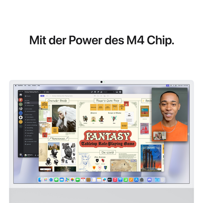 24" iMac mit Retina 4,5K Display: Apple M4 Chip mit 8‑Core CPU und 8‑Core GPU, 256 GB SSD - Silber
