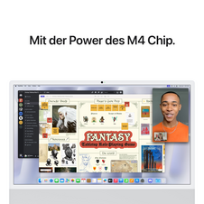 iMac 24" mit 4.5K Retina Display, M4 Chip 8-Core CPU und 8-Core GPU, 16GB, 256GB SSD, silber