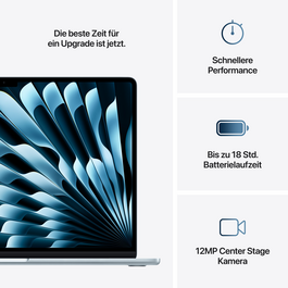 MacBook Air 15" mit M4 Chip, 10-Core CPU und 10-Core GPU, 16GB, 256GB SSD, himmelblau>