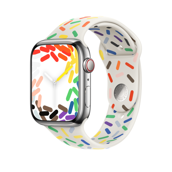 Sie sehen das Produktbild 03 von Apple Watch 45mm Sportarmband, Pride Edition, M/L Apple Watch 45mm Sportarmband, Pride Edition, M/L