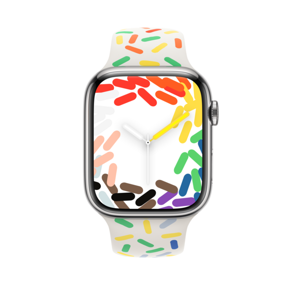 Sie sehen das Produktbild 04 von Apple Watch 45mm Sportarmband, Pride Edition, M/L Apple Watch 45mm Sportarmband, Pride Edition, M/L