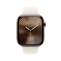 Sie sehen das Produktbild 04 von Apple Watch Series 10 GPS + Cellular, Titan gold, 46mm mit Sportarmband, polarstern - M/L> Apple Watch Series 10 GPS + Cellular, Titan gold, 46mm mit Sportarmband, polarstern - M/L>