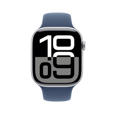 Sie sehen das Produktbild 04 von Apple Watch Series 10 GPS, Aluminium silber, 46mm mit Sportarmband, denim - M/L> Apple Watch Series 10 GPS, Aluminium silber, 46mm mit Sportarmband, denim - M/L>