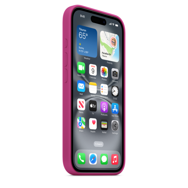 Apple iPhone 16 Silikon Case mit MagSafe, fuchsia