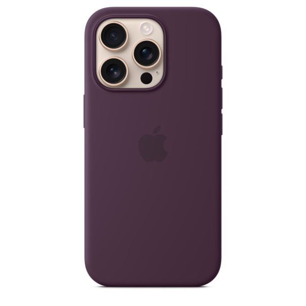 Sie sehen das Produktbild 02 von Apple iPhone 16 Pro Silikon Case mit MagSafe, pflaume Apple iPhone 16 Pro Silikon Case mit MagSafe, pflaume