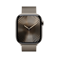 Apple Watch Series 10 GPS + Cellular, Titan natur, 46mm mit Milanaise-Armband, natur - M/L>