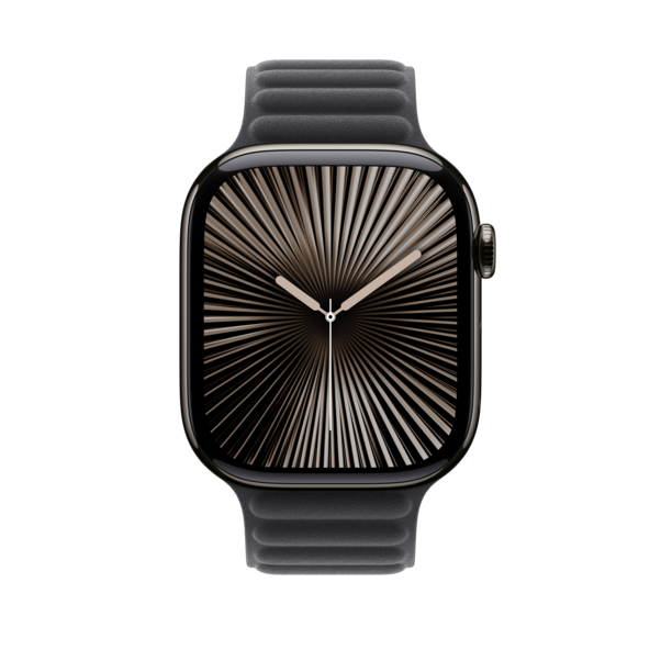 Apple Watch 46mm Armband mit Magnetverschluss, schwarz - S/M>