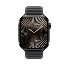 Apple Watch 46mm Armband mit Magnetverschluss, schwarz - S/M>