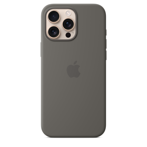 Apple iPhone 16 Pro Max Silikon Case mit MagSafe, steingrau
