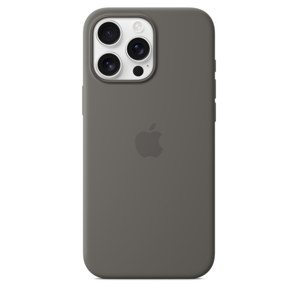Apple iPhone 16 Pro Max Silikon Case mit MagSafe, steingrau