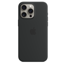 Apple iPhone 15 Pro Max Silikon Case mit MagSafe, schwarz>